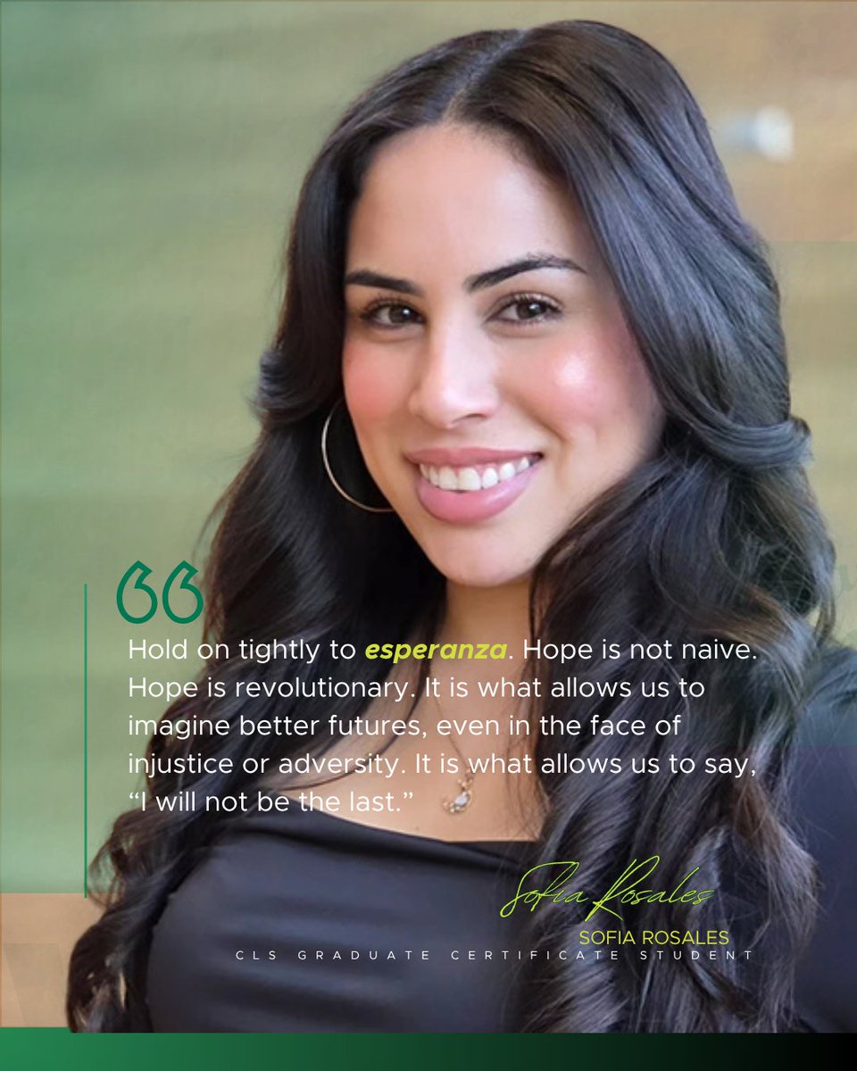 CLSatMSU's tweet image. With an elegant mixture of Spanish and English, CLS graduate certificate Sofia Rosales inspired fellow graduates to take pride in their accomplishments at this year’s Hispanic/Latino Commission of Michigan’s post-secondary graduation ceremony.
clstudies.msu.edu/news-events/ne…