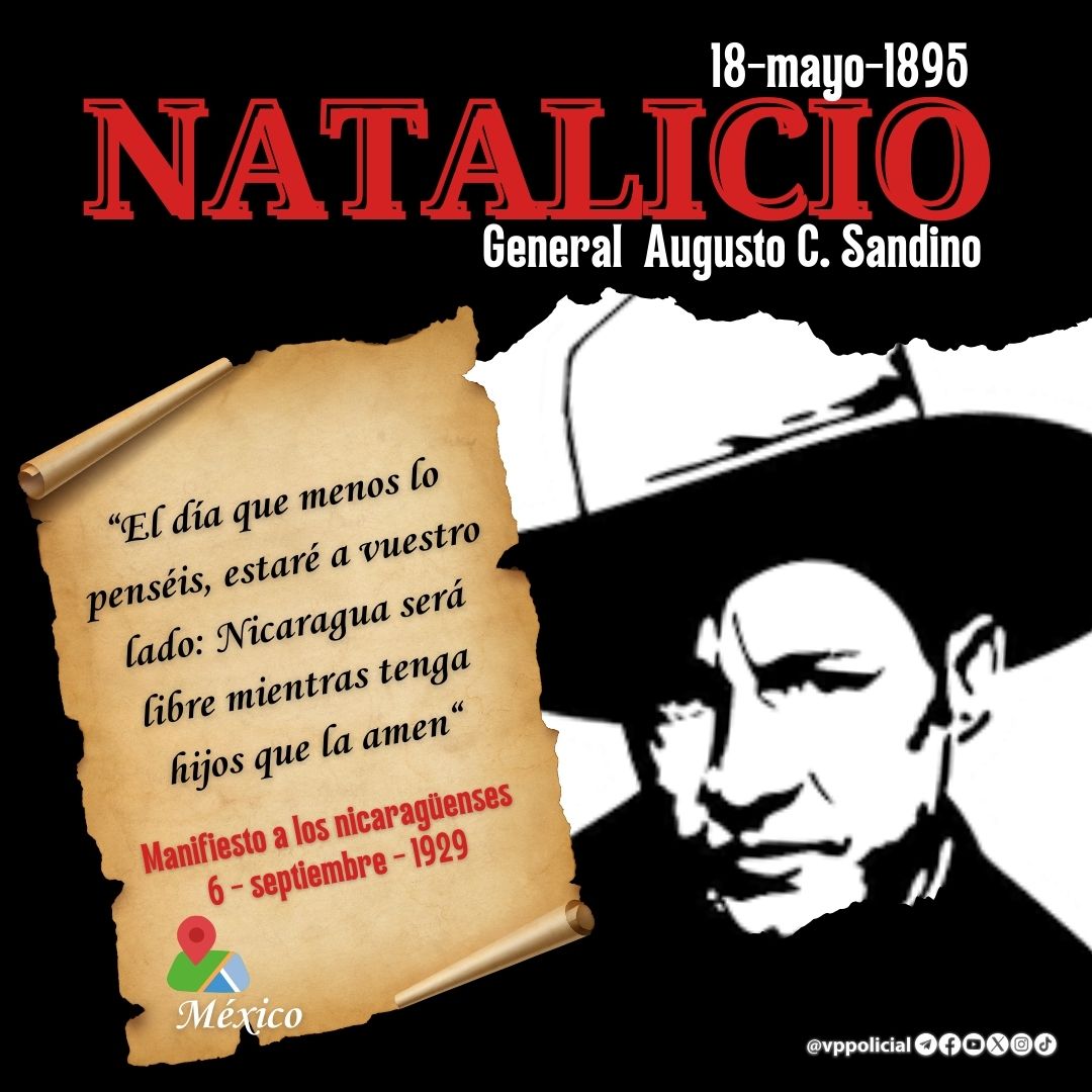 #Nicaragua 
🌤🙌 Bendecido miércoles ✌️🔴⚫️

Hoy ombliguito de la semana rememoramos el espíritu patriótico y nacionalista del General Sandino "𝑵𝒊𝒄𝒂𝒓𝒂𝒈𝒖𝒂 𝒔𝒆𝒓á 𝒍𝒊𝒃𝒓𝒆 𝒎𝒊𝒆𝒏𝒕𝒓𝒂𝒔 𝒕𝒆𝒏𝒈𝒂 𝒉𝒊𝒋𝒐𝒔 𝒒𝒖𝒆 𝒍𝒂 𝒂𝒎𝒆𝒏"
#JuntoALaComunidad