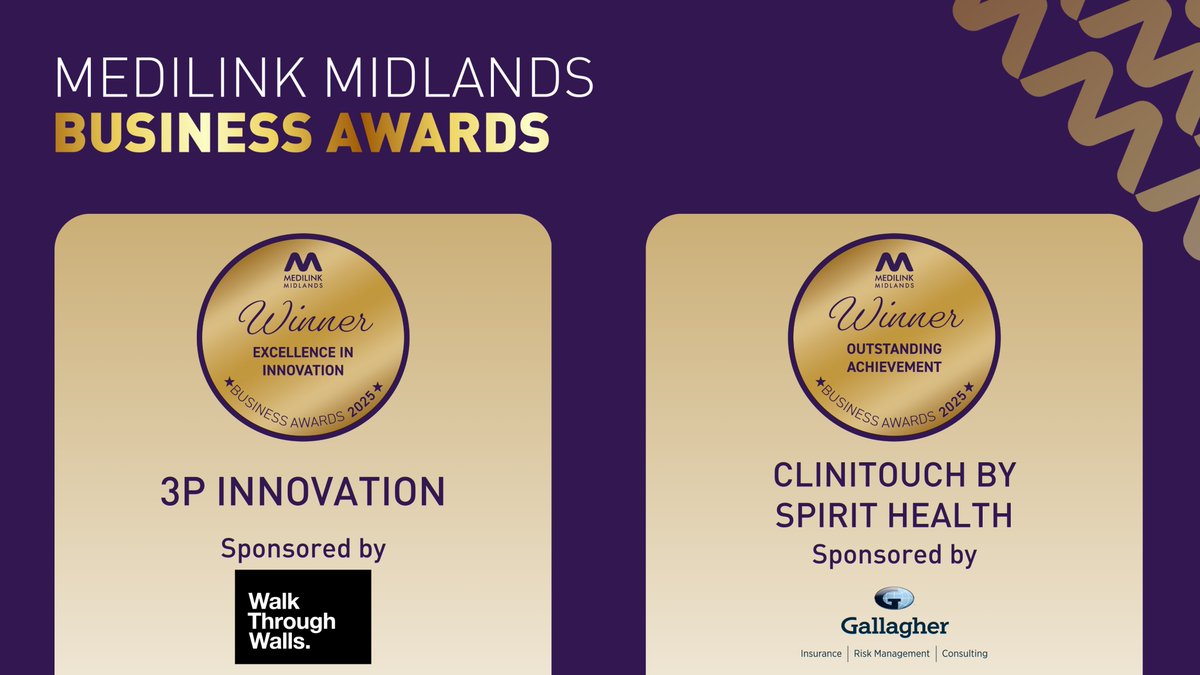 Medilink Midlands (@medilinkmids) on Twitter photo The celebrations at the #MMBizAwards25 continue! 💫
Congratulations to our remaining winners! 🏆
What an incredible night of inspiration, innovation & achievement! Thank you to everyone who has been a part of this special evening.
<a href="/GallagherGlobal/">Gallagher</a> <a href="/3Pinnovation/">3P innovation</a> <a href="/Clinitouch/">Clinitouch by Spirit Health</a> The celebrations at the #MMBizAwards25 continue! 💫
Congratulations to our remaining winners! 🏆
What an incredible night of inspiration, innovation & achievement! Thank you to everyone who has been a part of this special evening.
<a href="/GallagherGlobal/">Gallagher</a> <a href="/3Pinnovation/">3P innovation</a> <a href="/Clinitouch/">Clinitouch by Spirit Health</a>