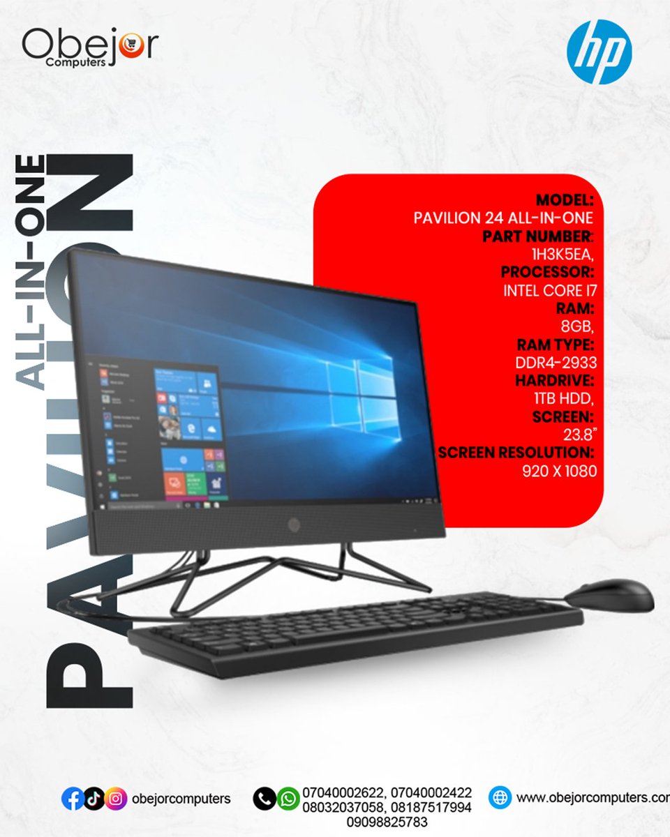 obejorcomputers's tweet image. No more bulky setups!
The HP Pavilion 24 All-in-One blends power + design in one clean package.
   1. 23.8&quot; FHD display
   2. Intel Core Speed
   3. SSD + RAM Boost
Available now @obejorcomputers!

#HPPavilion #AllinOnepc #Techmadesipmple #obejorcomputers #Workfromhome