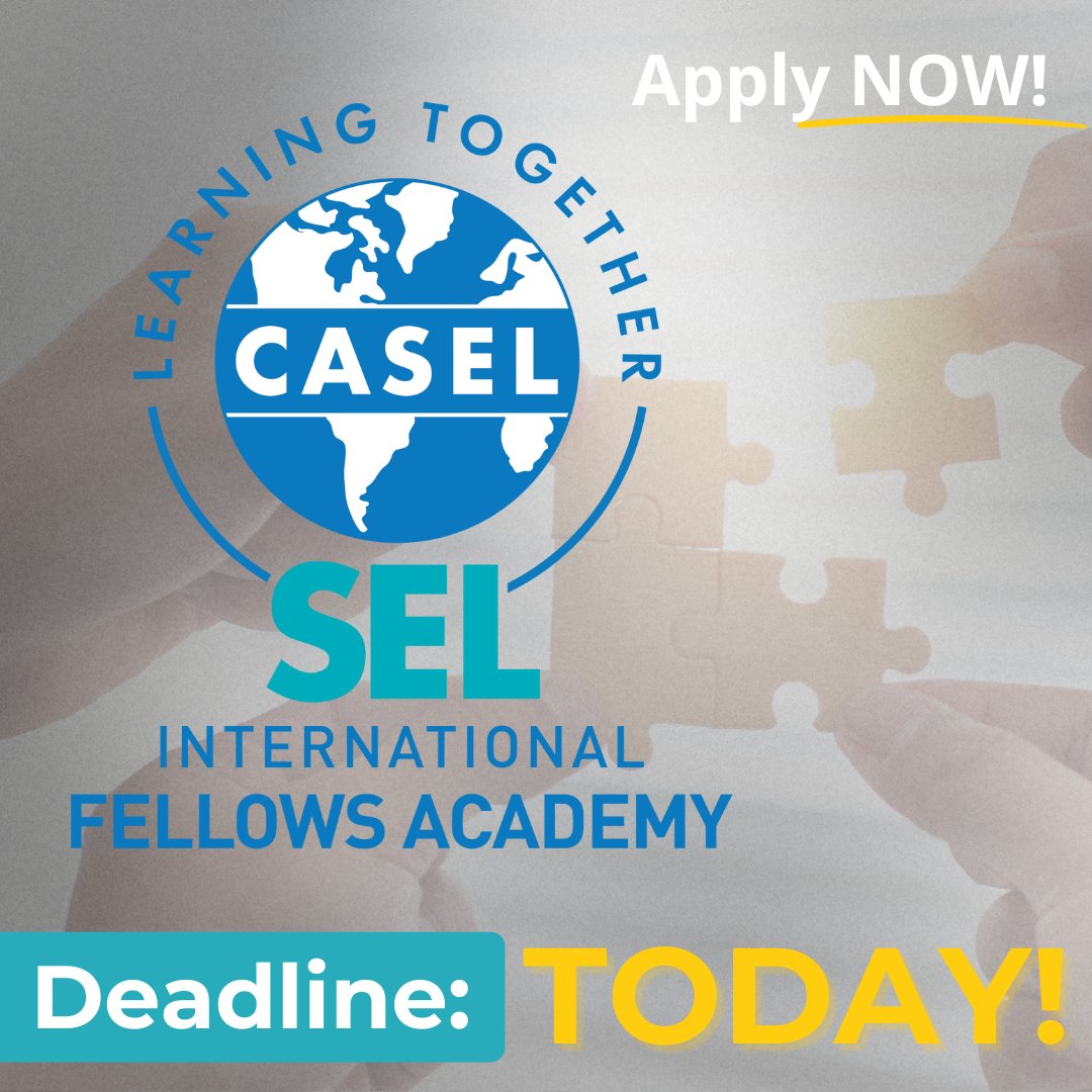 caselorg's tweet image. APPLICATION CLOSING TODAY! Apply before midnight EST to join the International SEL Fellows Academy and be a part of bringing social and emotional learning to students all over the world.
bit.ly/3R0j69k