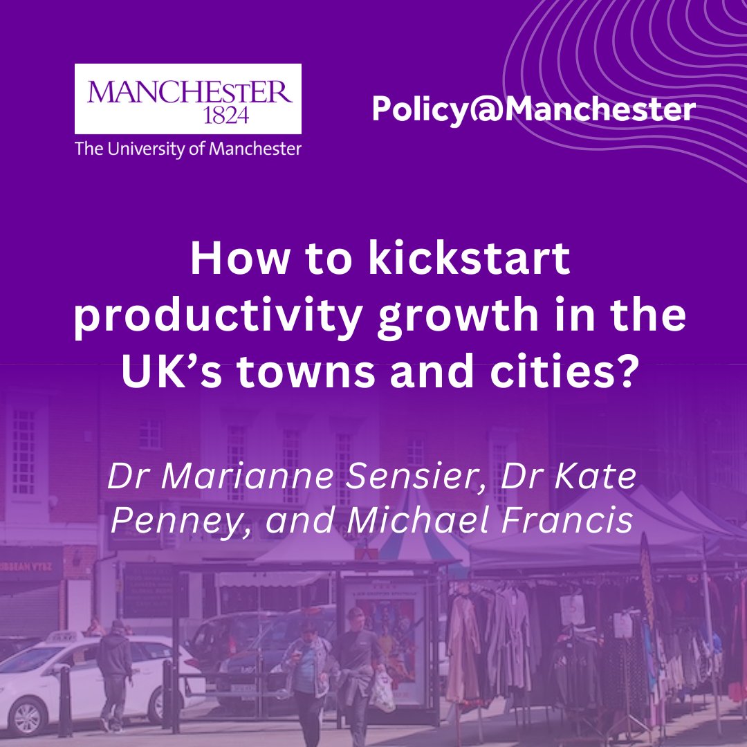 Policy@Manchester (@uompolicy) on Twitter photo ๐ In this article, <a href="/MSensier/">Marianne Sensier</a>, Dr Kate Penney and Michael Francis from <a href="/TPIProductivity/">The Productivity Institute</a> explain how the government and metro mayors can drive productivity growth and living standards in their regions.
Read the article: ow.ly/hg7H50VSkqF ๐ In this article, <a href="/MSensier/">Marianne Sensier</a>, Dr Kate Penney and Michael Francis from <a href="/TPIProductivity/">The Productivity Institute</a> explain how the government and metro mayors can drive productivity growth and living standards in their regions.
Read the article: ow.ly/hg7H50VSkqF