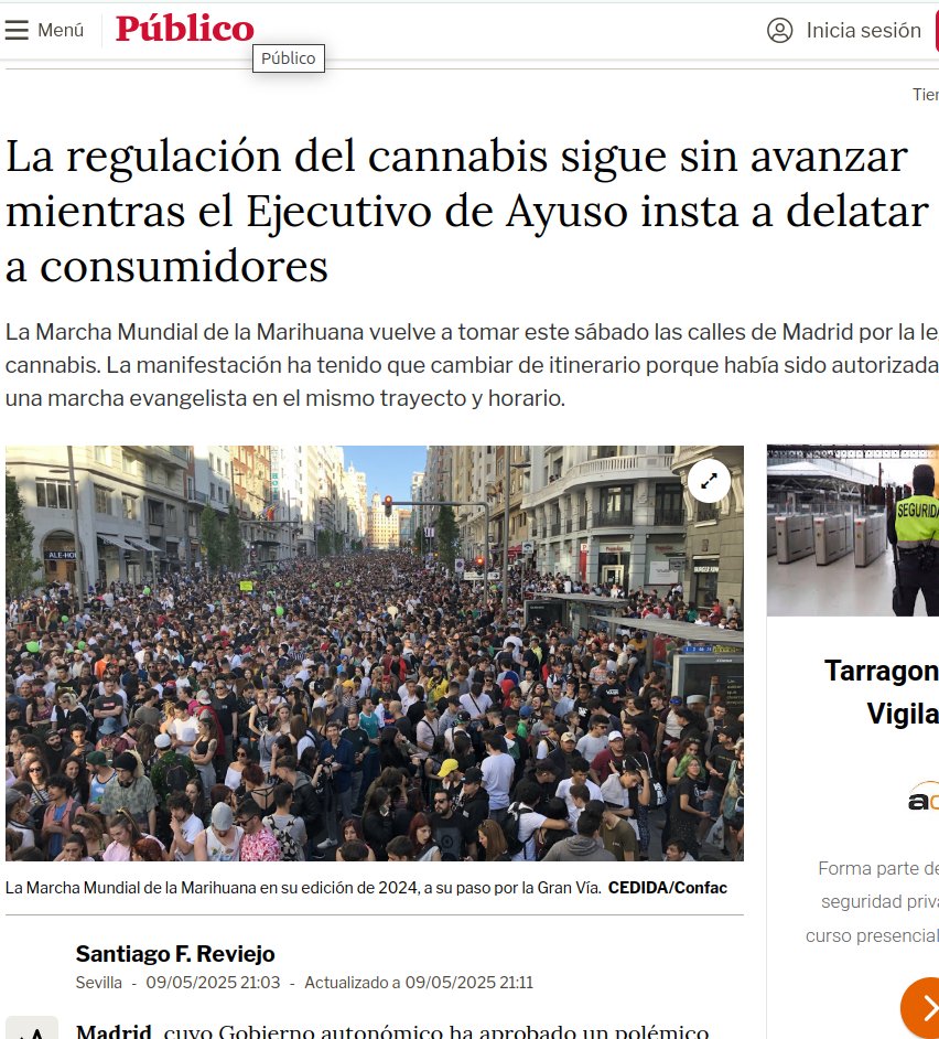 💚 Gracias, <a href="/publico_es/">Público</a>, por visibilizar la criminalización del cannabis en España. Aún se encarcela por cultivar. Urge una regulación basada en derechos.

📖 Lee más: bit.ly/3GT5omO

#MMMM25 #CannabisConDerechos #NoMásPresosPorPlantar