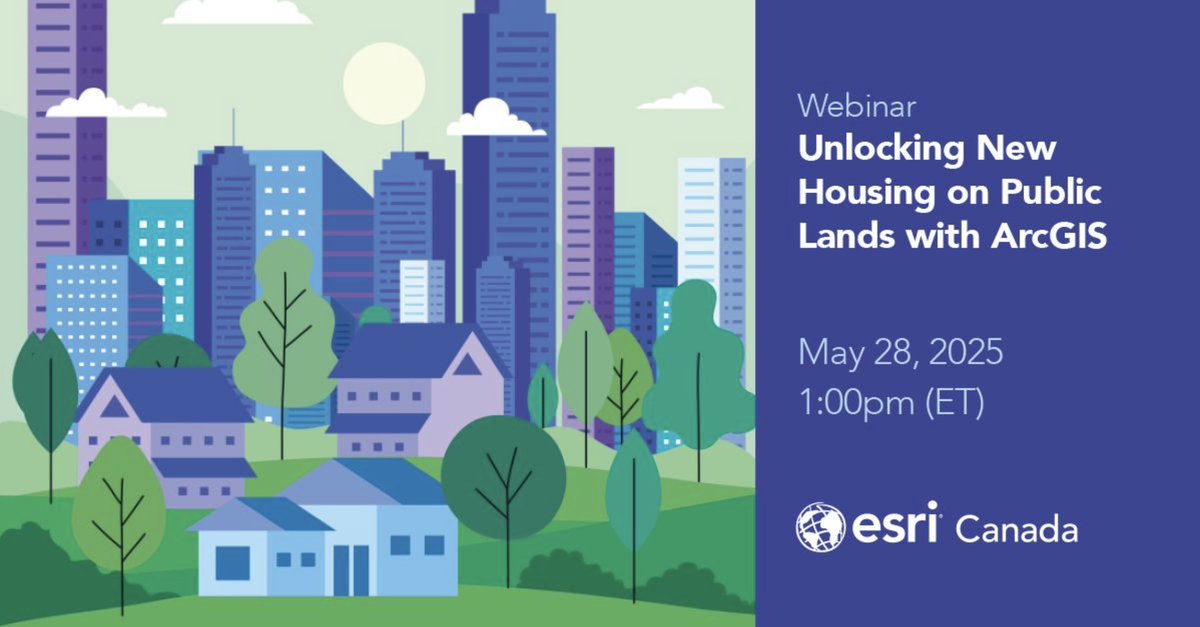 Webinar: Unlocking Housing on Public Lands with ArcGIS
May 28 | 1–2 p.m. ET
Learn how the tools help:
Analyze site potential
Model scenarios
Engage stakeholders

Hosted by @EsriCanada

🔗 bit.ly/3SHnz1b

#GIS #HousingCrisis #SmartCities #urbanplanning #cityplanning