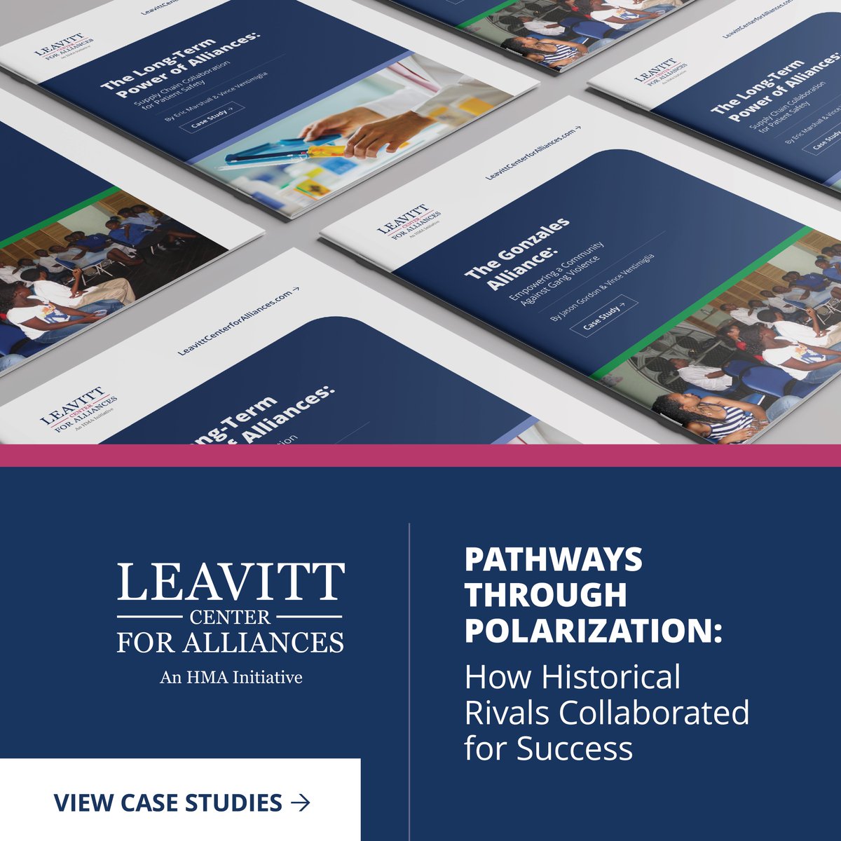 The Leavitt Center for Alliances put together case studies showing how historical rival groups overcame their differences: 
- The Long-Term Power of Alliances: Supply Chain Collaboration for Patient Safety 
- Empowering a Community Against Gang Violence 
bit.ly/3ZeWHta