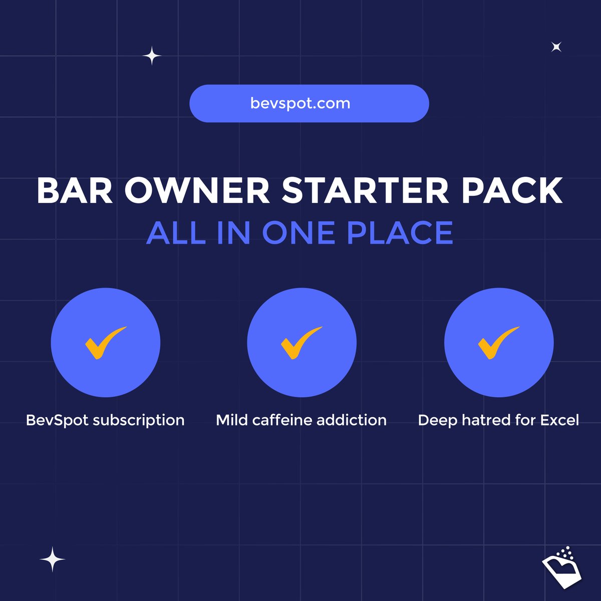 BevSpot's tweet image. If you know, you know.
Running a bar isn’t for the faint of heart — but at least we can agree on a few essentials. ☕📊😅

#BarLife #DigitalUpgrade #BevSpotBetter #HospitalityHumor #BarOwnerThings