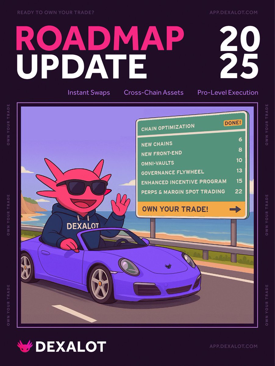 🚧 ROADMAP UPDATE 🚧

With Phase 1 of Chain Optimization complete, here’s what’s next for Dexalot:

🔗 Chain integrations coming soon: <a href="/solana/">Solana</a>, <a href="/ethereum/">Ethereum.org</a>, <a href="/BNBCHAIN/">BNB Chain</a> 
🖥️ Brand new Front-End
🏦 Omni-Vaults: AMM simplicity meets CLOB efficiency
🗳 Governance Flywheel:  Stake $ALOT,