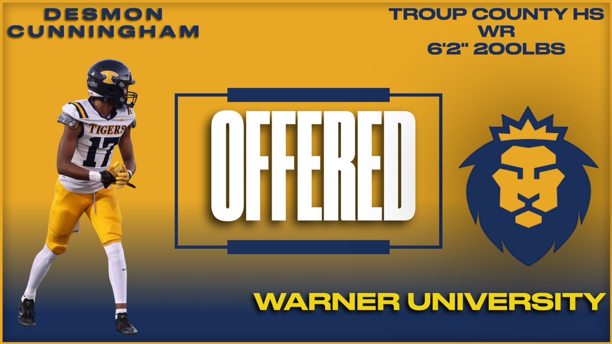 Troup Recruitz (@trouprecruitz) on Twitter photo 2026 Troup County HS WR <a href="/Desmonbooge2026/">Desmon “BOOGE” Cunningham</a> offered by <a href="/WarnerUFootball/">Warner Football</a> <a href="/dburks88/">Dialleo Burks Sr.</a> <a href="/_CoachMac_/">Connor McNamee</a> <a href="/coach_fertig/">Coach Jake Fertig, M.Ed</a> <a href="/RecruitGeorgia/">Recruit Georgia</a> 2026 Troup County HS WR <a href="/Desmonbooge2026/">Desmon “BOOGE” Cunningham</a> offered by <a href="/WarnerUFootball/">Warner Football</a> <a href="/dburks88/">Dialleo Burks Sr.</a> <a href="/_CoachMac_/">Connor McNamee</a> <a href="/coach_fertig/">Coach Jake Fertig, M.Ed</a> <a href="/RecruitGeorgia/">Recruit Georgia</a>