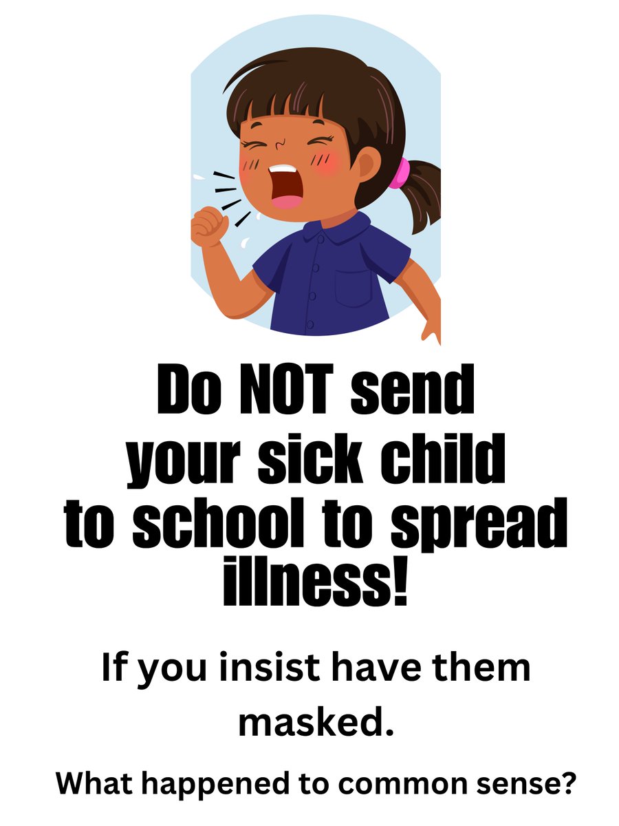 scott_squires's tweet image. PARENTS - for the sake of your child and the rest of the children at school (and their parents) do NOT send them in sick. At the very least have them mask to prevent spreading illness. I know schools want you to but health for everyone comes first.