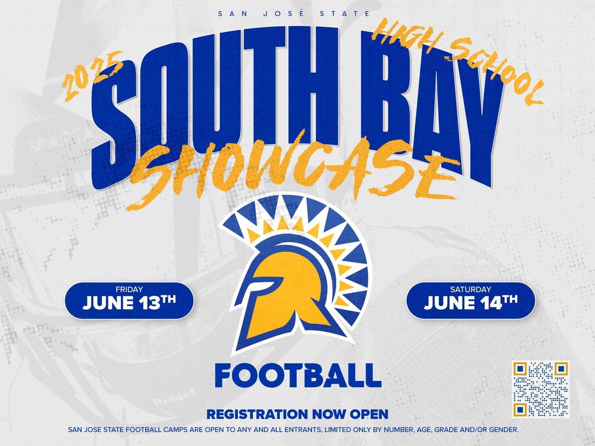 Spend summer with the SPARTANS!

😎🌴☀️🌊

🎟️: …josestatefootballcamps.totalcamps.com/shop/EVENT
