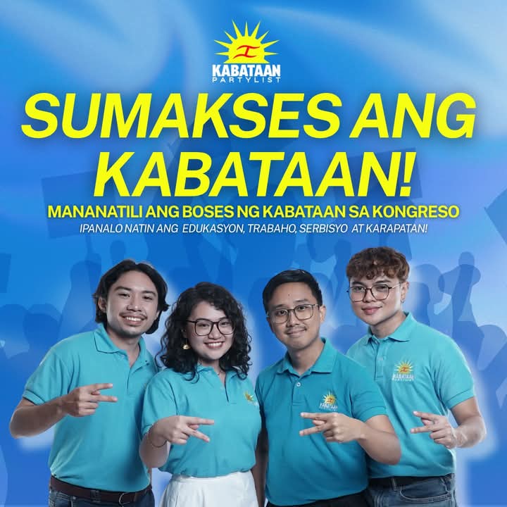 Raoul Manuel #Kabataan (@iamraoulmanuel) on Twitter photo Passing the torch to incoming <a href="/KabataanPL/">KABATAAN PARTYLIST</a> Rep. <a href="/renee_co_/">Renee Co #LabanKabataan 💙</a> 😊
Nagwagi tayo kahit na dinaya ng gobyernong gumamit ng pera ng bayan para mangampanya at magmaniobra laban sa mga progresibong kandidato.
Sa lahat ng mga kumilos at tumulong, maraming salamat! Tagumpay natin ito. 🫶🏽✊🏽 Passing the torch to incoming <a href="/KabataanPL/">KABATAAN PARTYLIST</a> Rep. <a href="/renee_co_/">Renee Co #LabanKabataan 💙</a> 😊
Nagwagi tayo kahit na dinaya ng gobyernong gumamit ng pera ng bayan para mangampanya at magmaniobra laban sa mga progresibong kandidato.
Sa lahat ng mga kumilos at tumulong, maraming salamat! Tagumpay natin ito. 🫶🏽✊🏽