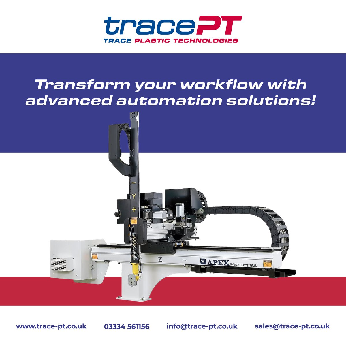 TracePT_UK's tweet image. 🚀 Transform your workflow with advanced automation solutions! 

Apex Robotics enhances your production efficiency, reduces errors, and boosts safety. 

Trace PT is here to help you automate. trace-pt.co.uk

#RoboticsInManufacturing #PlasticsAutomation…