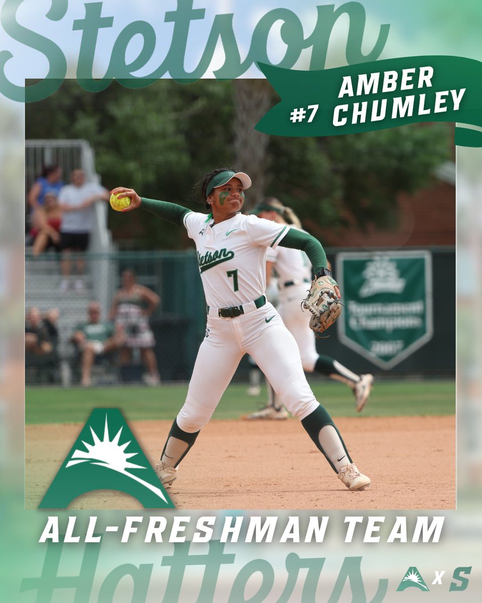 Stetson Softball (@stetsonsoftball) on Twitter photo Ava Braswell and Amber Chumley earn a spot on the ASUN All-Freshman Team!
Read More: bit.ly/4mg8od7
#GoHatters | #Legacy | <a href="/StetsonHatters/">Stetson Hatters</a> Ava Braswell and Amber Chumley earn a spot on the ASUN All-Freshman Team!
Read More: bit.ly/4mg8od7
#GoHatters | #Legacy | <a href="/StetsonHatters/">Stetson Hatters</a>