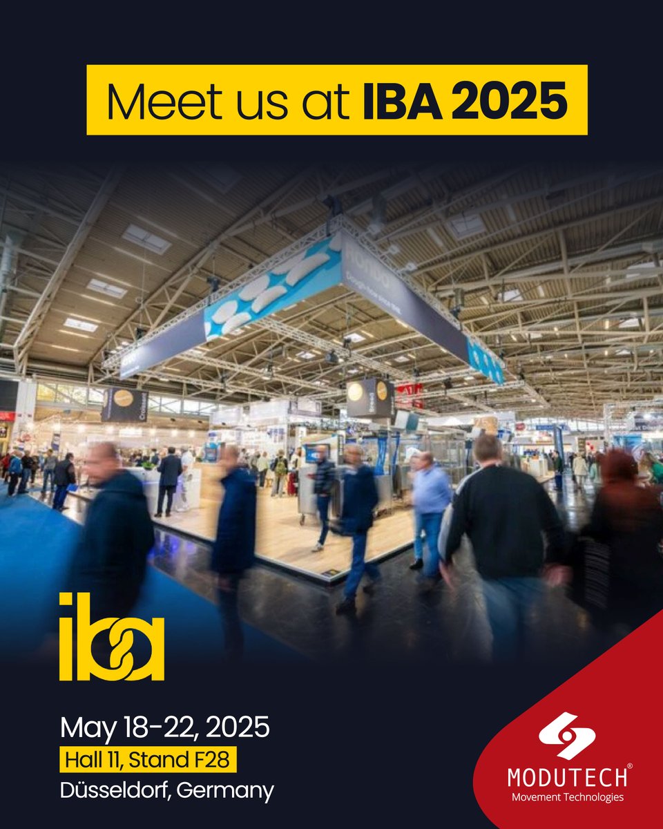 modutechtr's tweet image. We’re excited to be part of IBA 2025 — the leading trade fair for the bakery and confectionery industry.

Join Modutech in Düsseldorf from May 18–22 at Hall 11, Stand F28, and discover our latest modular belt solutions crafted for excellence.

#Modutech #IBA2025