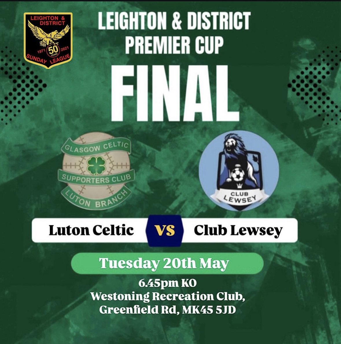 ClubLewsey's tweet image. Last game of a long season for the boys next Tuesday.
Details below.
Get over to support and let’s salvage something from what’s been a decent first season under JB and Danny.
🩵🤍