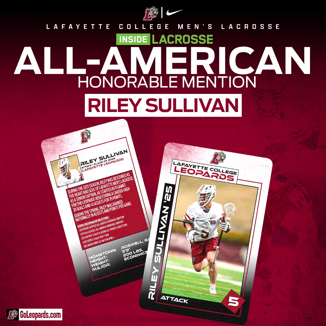 Lafayette Men’s Lacrosse (@lafayettemlax) on Twitter photo PSA Grade 🔟 for our guy #⃣5⃣🥍
📰| tinyurl.com/28bnaayw
#RollPards | #ClimbTheHill
#DMGB | #HTB | <a href="/GoLeopards/">Lafayette Athletics</a> PSA Grade 🔟 for our guy #⃣5⃣🥍
📰| tinyurl.com/28bnaayw
#RollPards | #ClimbTheHill
#DMGB | #HTB | <a href="/GoLeopards/">Lafayette Athletics</a>