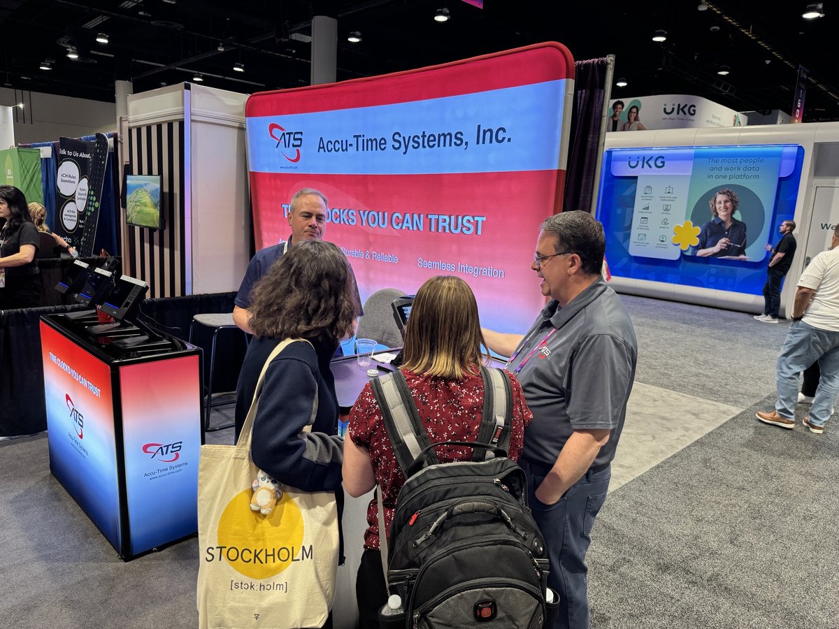 accu_time's tweet image. Our team is diving into the action at the Payroll Congress in sunny Orlando, Florida! We are excited to be showing our stride80 and PeoplePoint time clocks, if you are at the event swing by our booth and get a live demo!