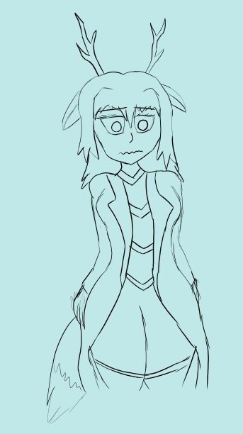 Fansketch for <a href="/RoflSalmon_EN/">Corrupted Arc Salmon</a> , his dnd character wearing Cesara's outfit <a href="/LimbusCompany_B/">Limbus Company</a>