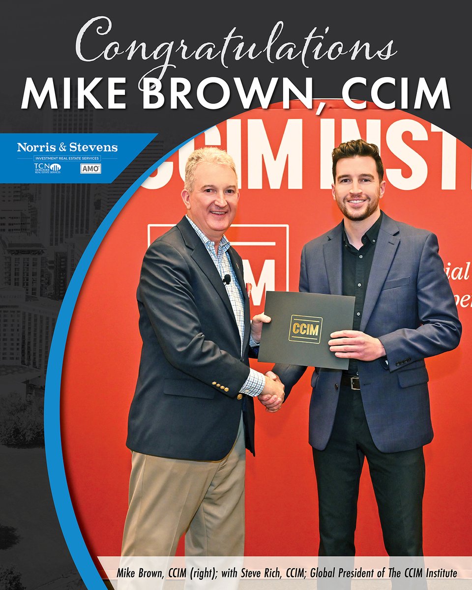 Norris &amp; Stevens is pleased to announce that Mike Brown has earned the designation of Certified Commercial Investment Member (CCIM)! This recognition is a testament to Mike’s expertise, dedication, &amp; professionalism in the CRE industry.

#CRE #CCIM #TCNSuccessStories #Portland