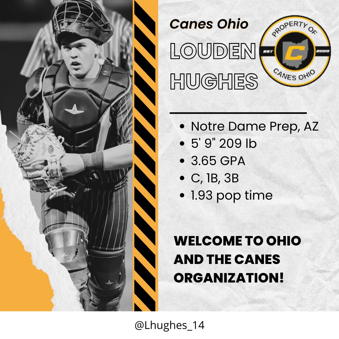 🟡⚪️⚫️Very excited to announce Louden joining the Ohio Canes! He'll be skipping the summer heat in AZ this summer to focus on his Midwest college recruiting journey! 🟡⚪️⚫️