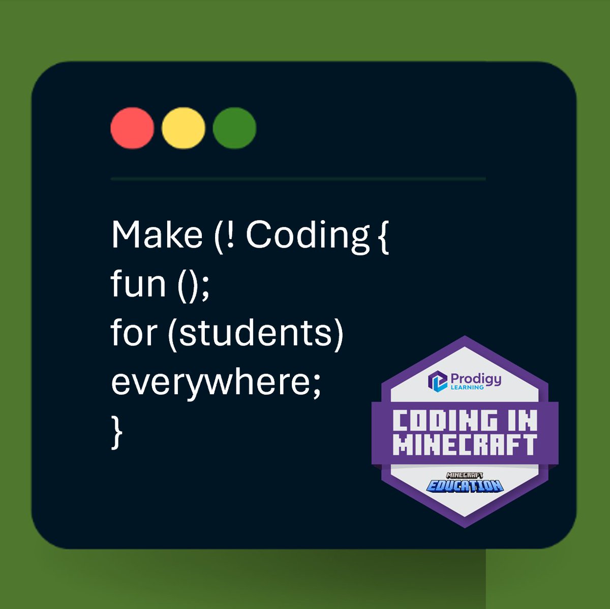 💡🚀 Did You Know? 🚀💡

The median annual wage for Computer Science and IT degree holders is $90,000! That’s some serious earning potential—and the best part is, it all starts with learning to code! 🖥️

Coding in Minecraft helps learners build a solid foundation in coding and