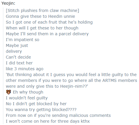 litell_johnn's tweet photo. Chat highlights: Yeojin pulls Stitch plushies so she can gift them to Heejin (250514)

Text links:
https://t.co/Y1ETX7RHNu https://t.co/1sYSYUdAfc