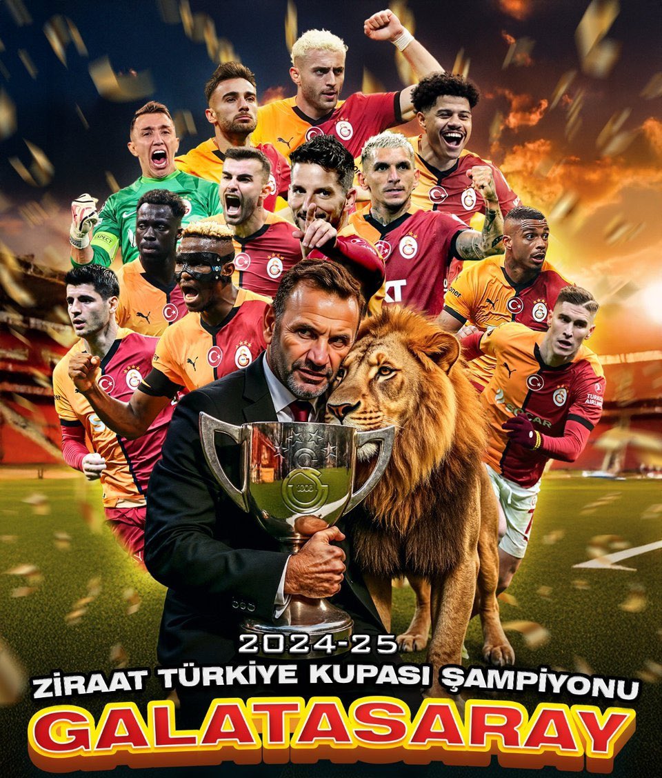 Ziraat Türkiye Kupasını kazanan Galatasaray futbol takımını tebrik ediyorum🏆

Galatasaray’a Avrupa kupalarında yürekten başarılar diliyorum.

<a href="/GalatasaraySK/">#5YıldızlıŞampiyon ⭐️⭐️⭐️⭐️⭐️</a>