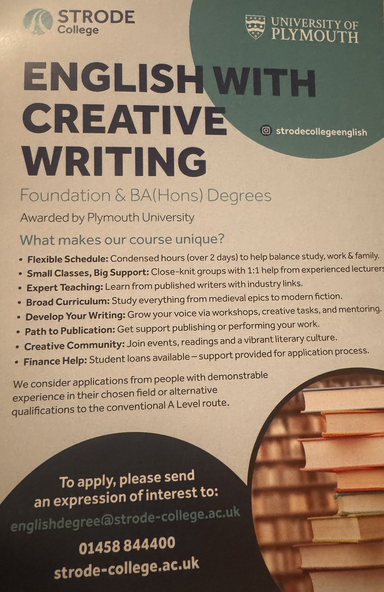 Books Covered (@bookscoveredhb) on Twitter photo Thank you <a href="/SimonParkinTV/">Simon Parkin💙</a> for talking to my fellow students & course leader on today’s show. Myself & husband are currently level 5 (the yr below) it is such a fantastic opportunity to be able to achieve a full #degree here in Somerset <a href="/StrodeCollege/">Strode College</a> with <a href="/PlymUni/">University of Plymouth</a> apply now! Thank you <a href="/SimonParkinTV/">Simon Parkin💙</a> for talking to my fellow students & course leader on today’s show. Myself & husband are currently level 5 (the yr below) it is such a fantastic opportunity to be able to achieve a full #degree here in Somerset <a href="/StrodeCollege/">Strode College</a> with <a href="/PlymUni/">University of Plymouth</a> apply now!