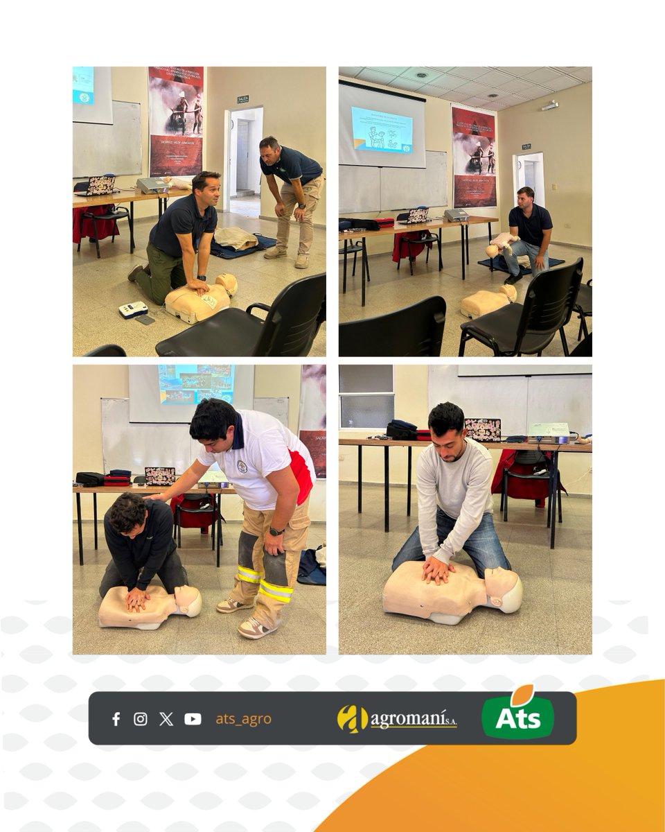 ATSAGRO's tweet photo. ¡Nos capacitamos! 🙌🏻
En ATS participamos de dos jornadas de formación en Primeros Auxilios y RCP, porque saber cómo actuar ante una emergencia puede marcar la diferencia. ‼️ https://t.co/FK5MbvfjxI