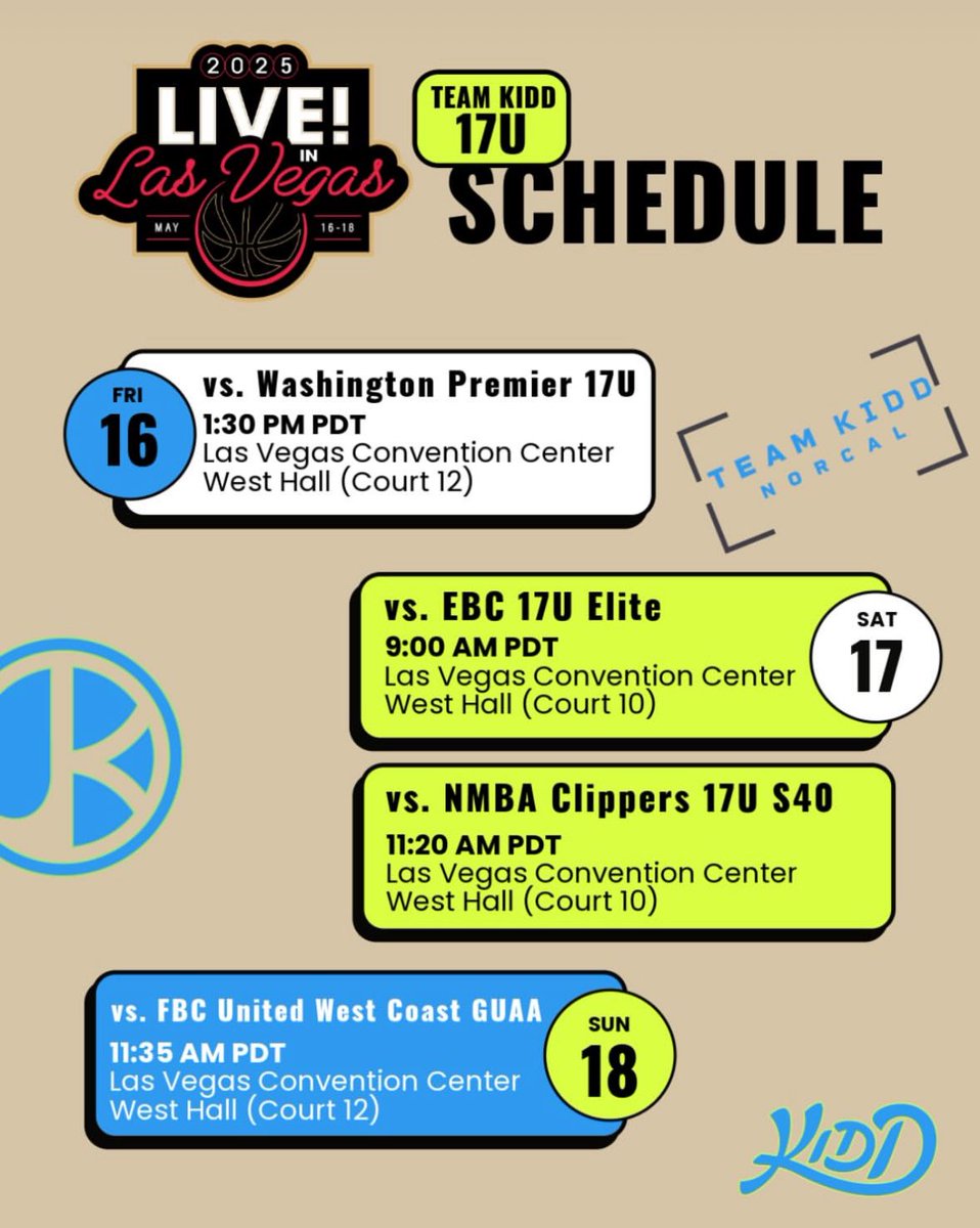 Schedule for Live in Las Vegas!!!