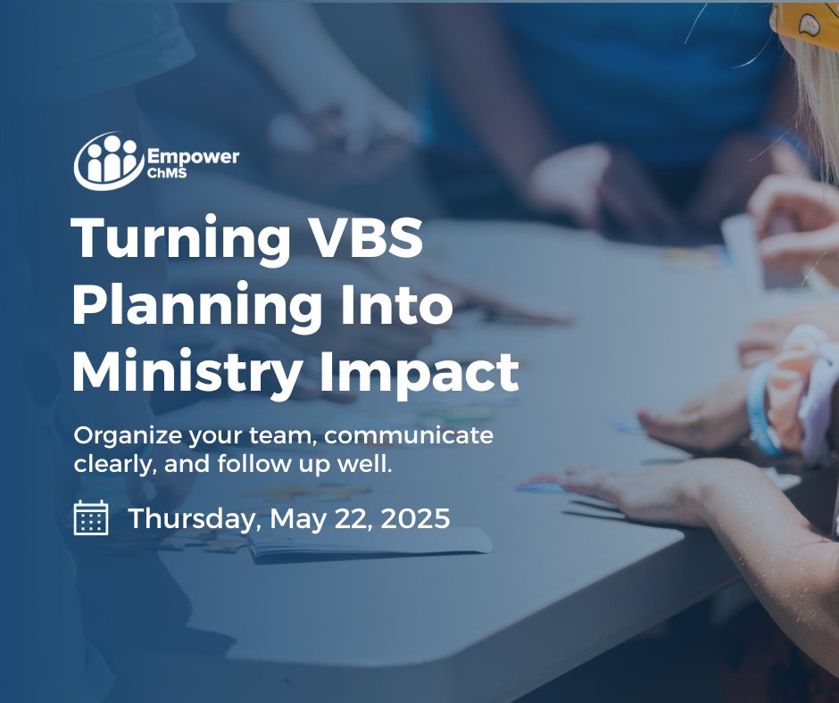 PowerChurchChMS's tweet photo. Planning VBS? Empower can help.

Join our next Office Hours to learn how to organize volunteers, keep parents informed, and follow up with purpose. These tools work all year long.

🗓️ May 22 | 1 PM ET
🔗 https://t.co/3GXUgZ5to3 

#EmpowerChMS #Kidmin #VBSPlanning https://t.co/ns1iycdBZV