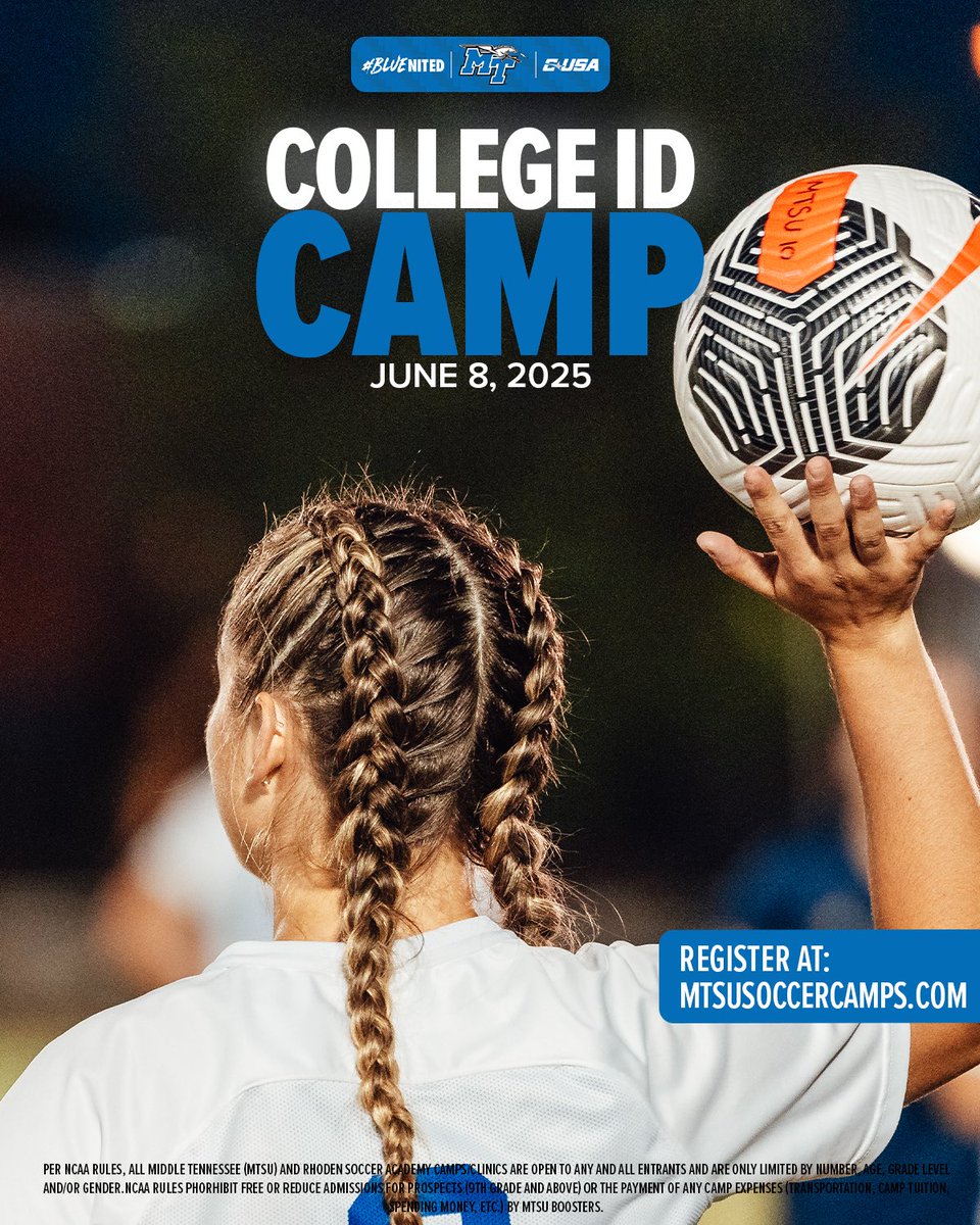 Only a few more chances to take part in our College ID Camps! Sign up for June before it’s too late 

➡️ mtsusoccercamps.com