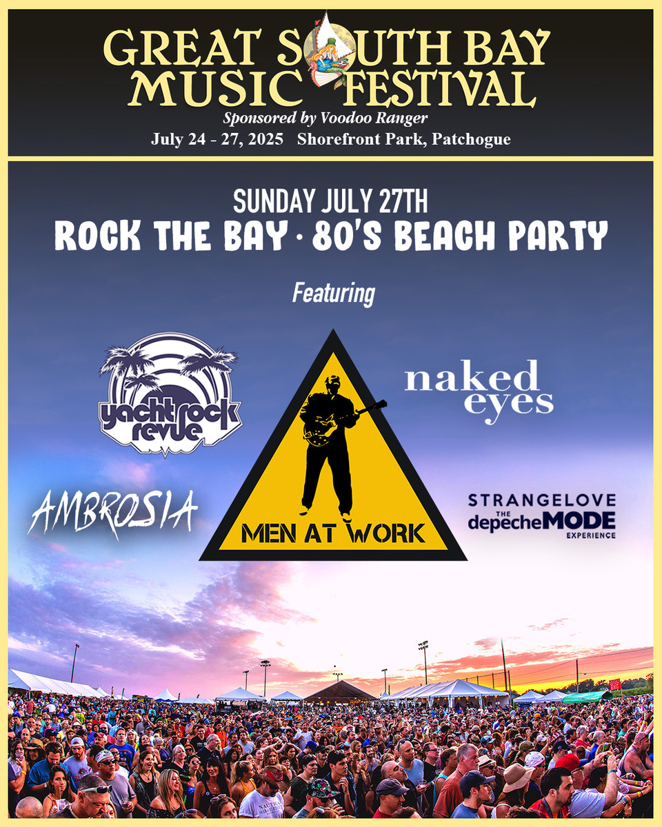 Loaded Concerts (@loadedconcerts) on Twitter photo SUNDAY, JULY 27TH AT SHOREFRONT PARK (Patchogue, NY)
Great South Bay Music Festival Ft. <a href="/MenAtWorkBand/">Men At Work</a> <a href="/YachtRockRevue/">Yacht Rock Revue</a>, Strangelove -The Depeche Mode Experience & more!
Tickets on-sale NOW: tinyurl.com/2j7wvv83 SUNDAY, JULY 27TH AT SHOREFRONT PARK (Patchogue, NY)
Great South Bay Music Festival Ft. <a href="/MenAtWorkBand/">Men At Work</a> <a href="/YachtRockRevue/">Yacht Rock Revue</a>, Strangelove -The Depeche Mode Experience & more!
Tickets on-sale NOW: tinyurl.com/2j7wvv83