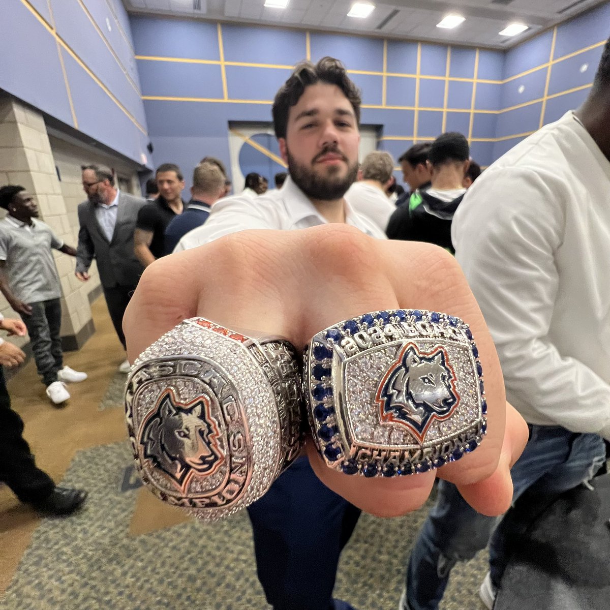 WestConnFB's tweet photo. Shots from yesterday’s BOWL RING Ceremony - Earned, not given!!
#Letsgooo #ecacbowlchamps #baronchampions https://t.co/ZGHX6KVu0j