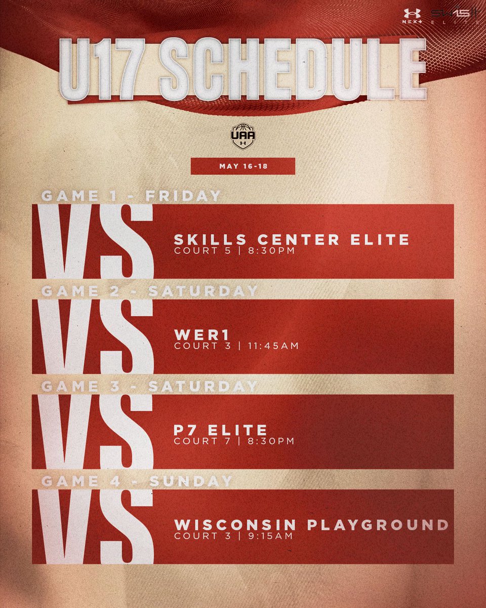 Here is my schedule for this weekend UAA Live Period in Cincinnati, Ohio.