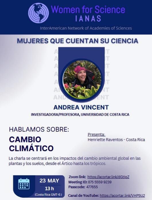 ANC Costa Rica (@anc_cr) on Twitter photo Les compartimos la invitación a la próxima conferencia del Programa de Mujeres Científicas que Cuentan su Historia organizado <a href="/IanaSonline/">InterAmerican Network of Academies of Sciences</a>
La invitada es la Dra. Andrea Vincent.
Zoom: acortar.link/dGtIqZ
ID: 875 5559 9239
Passcode: 477655
Youtube: acortar.link/VHP5U2 Les compartimos la invitación a la próxima conferencia del Programa de Mujeres Científicas que Cuentan su Historia organizado <a href="/IanaSonline/">InterAmerican Network of Academies of Sciences</a>
La invitada es la Dra. Andrea Vincent.
Zoom: acortar.link/dGtIqZ
ID: 875 5559 9239
Passcode: 477655
Youtube: acortar.link/VHP5U2