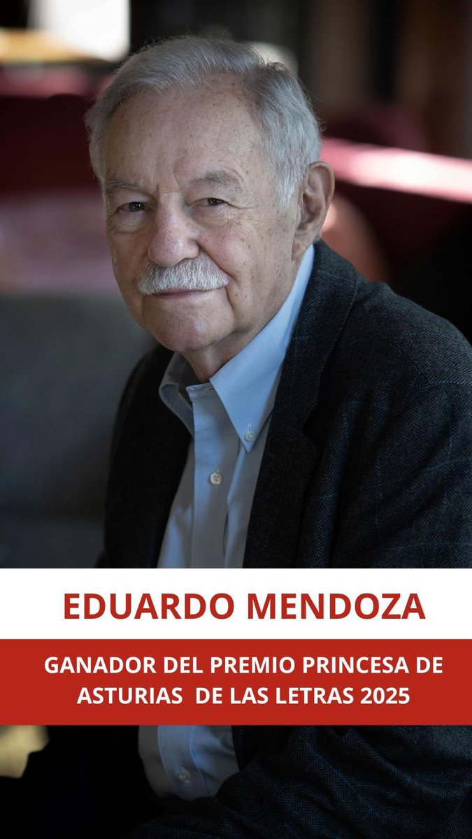 Felicidades a #EduardoMendoza por el reconocimiento con el #PremioPrincesadeAsturiasdelasLetras 
Gracias al jurado por premiar a un gran narrador que forma parte, además, de una tradición literaria vinculada al humor. 
<a href="/fpa/">Fundación Princesa de Asturias</a> <a href="/Seix_Barral/">Seix Barral</a>