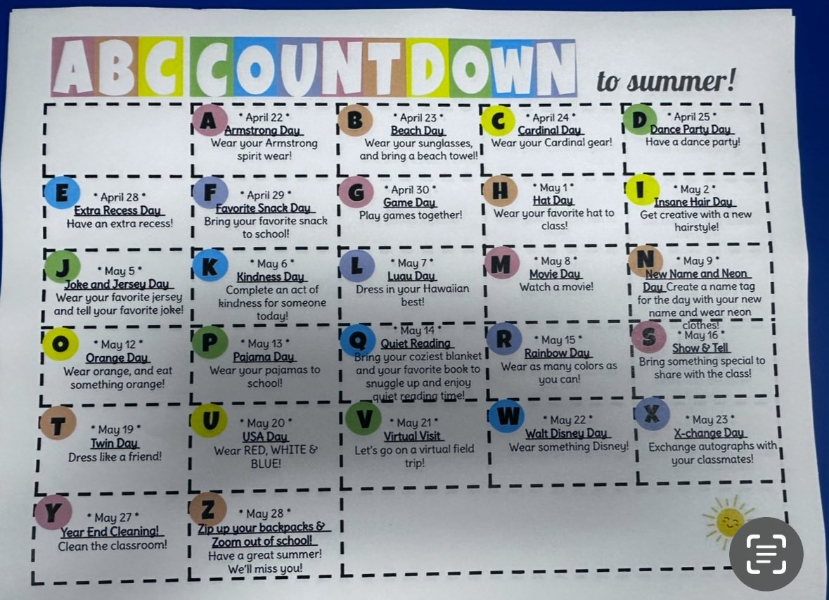 The ABC Countdown to the end of the school year is in full swing! Today was Q day—Quiet Reading! Nothing better than a peaceful moment with a good book. #TheSTRONG💪 #ABCCountdown