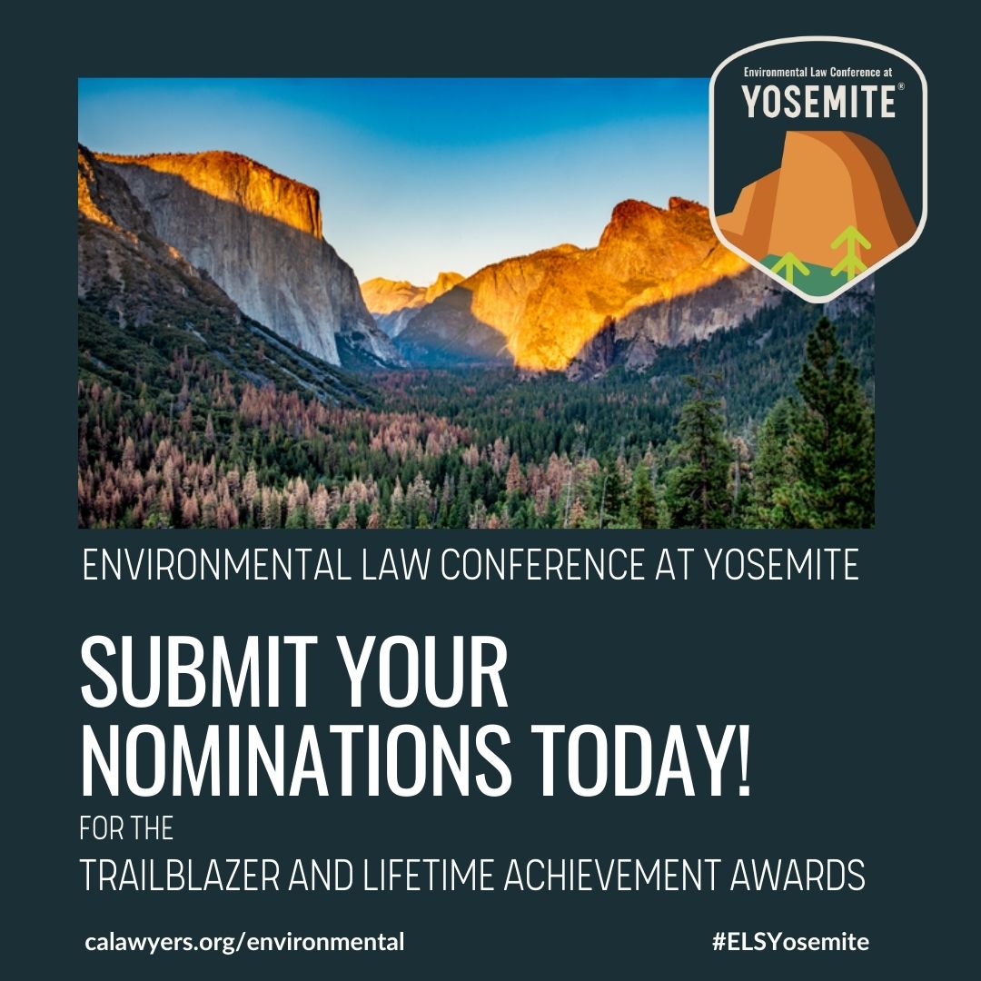 🚨 Last Call for Nominations! 🚨
Recognize outstanding environmental law leaders — deadline is May 16, 2025!

🏆 Lifetime Achievement Award 
🌟 Trailblazer Award 

🗓️ Nominate by May 16:
👉 Submit here bit.ly/45cbqJc