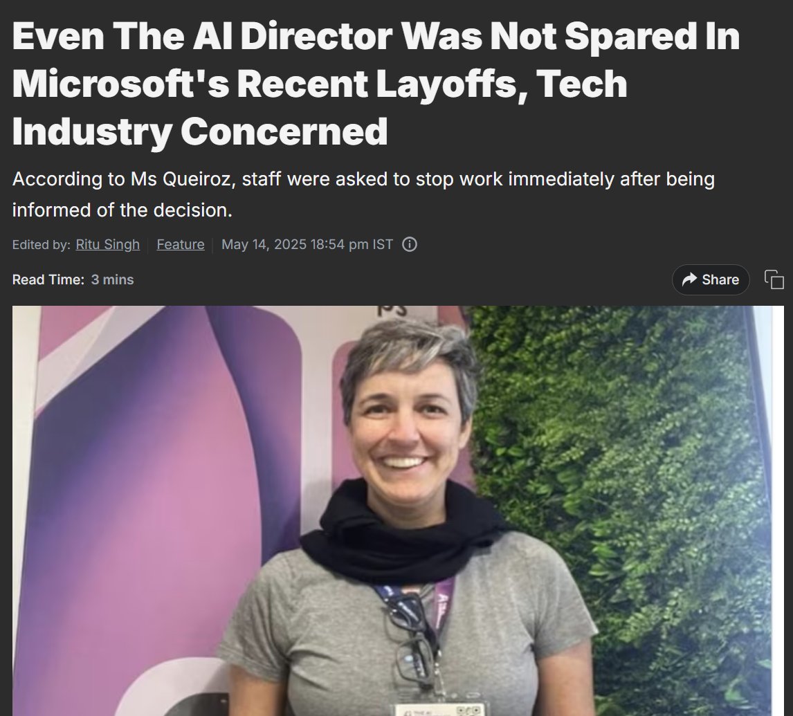If Microsoft is laying off 6,000 people, including their Director of AI for Startups, how can people seriously think the tech and AI sector is healthy and booming. This should be a major red flag for anyone paying attention.