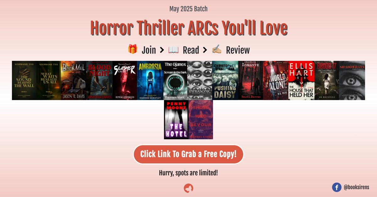 It's the day before PUSHING DAISY officially releases, and Booksirens has been kind enough to include it in a THIRD bundle! If you like your horror with a dash of thriller in it, visit the link in the image for a free download.
#freebook #arc #horror
