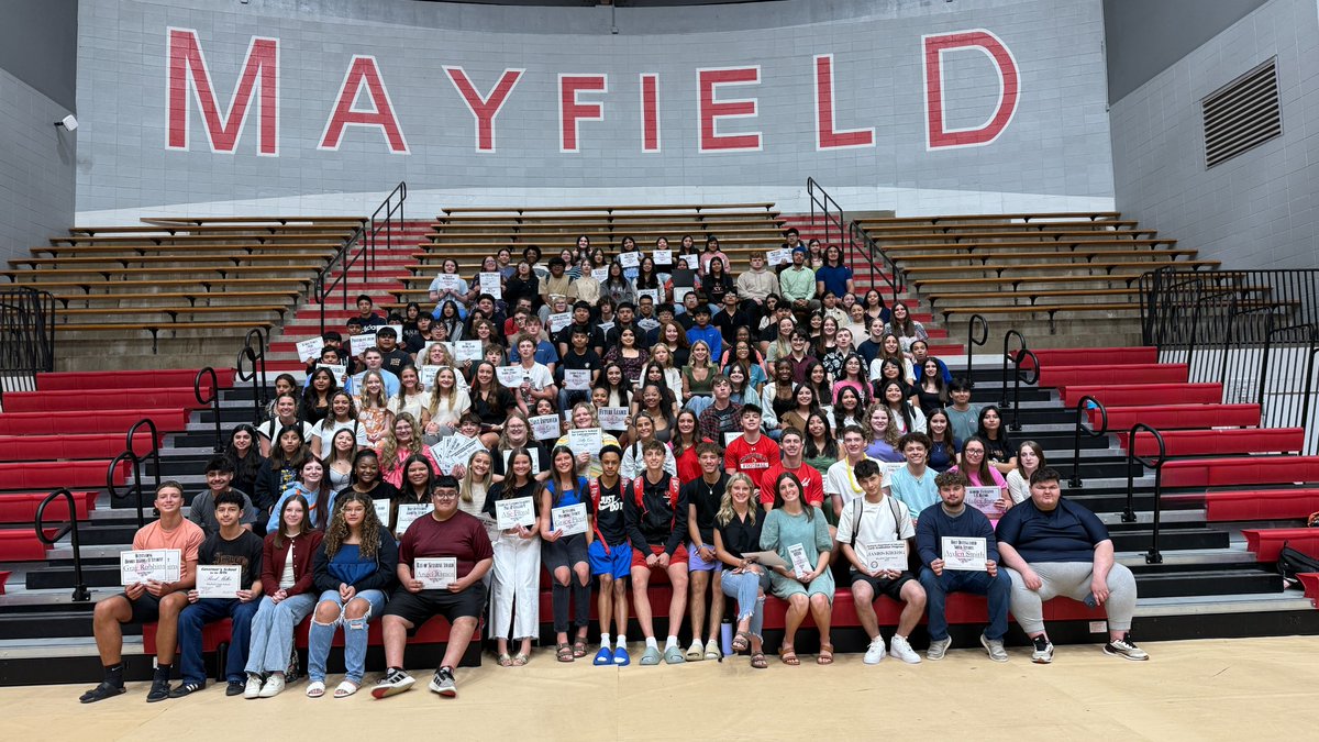 MHSCards1's tweet image. So many students recognized for the academic accomplishments and other achievements during today&apos;s Underclassmen Awards Day at Mayfield High School! Wow! What a way to wrap up the year.  #CardinalPride