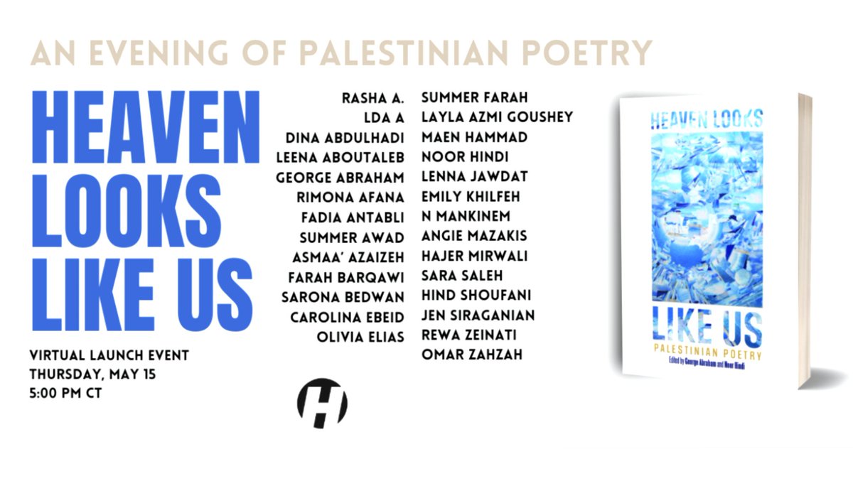 ☀️ 🌤 ⛅️ 🌥 (@brandonshimoda) on Twitter photo Thursday <a href="/haymarketbooks/">Haymarket Books</a>: Heaven Looks Like Us: An Evening of Palestinian Poetry, feat. anthology eds. <a href="/IntifadaBatata/">George Abraham (they/he) 🍉 جورج إبراهيم</a> and <a href="/MyNrhindi/">Noor | نور</a>, and many many of the contributors (see image and alt text). In commemoration of Nakba Day. Donations to <a href="/MECAForPeace/">MECA</a>: t.ly/8FzO8 Thursday <a href="/haymarketbooks/">Haymarket Books</a>: Heaven Looks Like Us: An Evening of Palestinian Poetry, feat. anthology eds. <a href="/IntifadaBatata/">George Abraham (they/he) 🍉 جورج إبراهيم</a> and <a href="/MyNrhindi/">Noor | نور</a>, and many many of the contributors (see image and alt text). In commemoration of Nakba Day. Donations to <a href="/MECAForPeace/">MECA</a>: t.ly/8FzO8