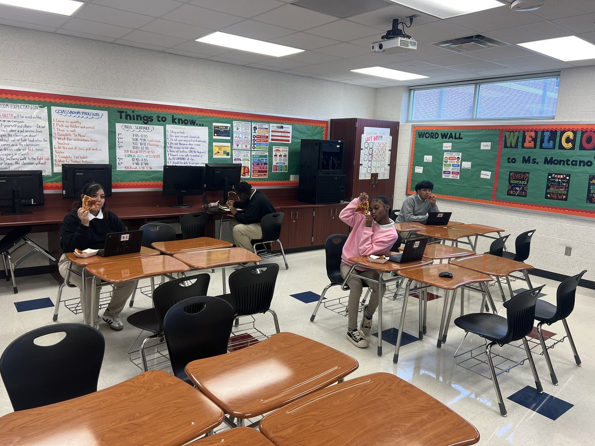KEC_AISD's tweet image. What do you do when your students outperform last year’s attendance for the last 14 weeks in a row? You get them pizza of course! #attendancematters