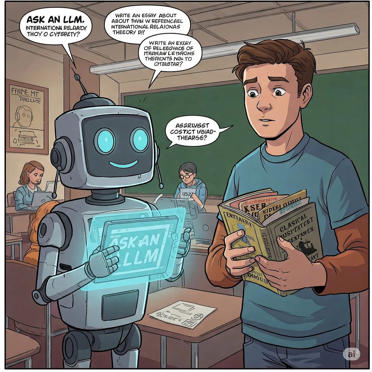 Here are a few thoughts about using AI in the classroom, and how we can be more like guides and less like police.

dolos.substack.com/p/if-you-cant-…