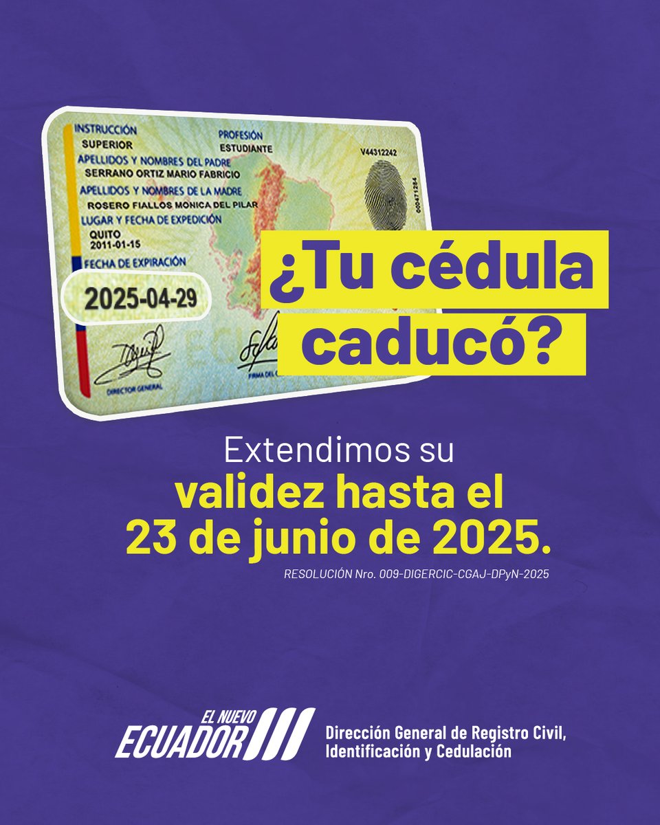 Registro Civil Ecuador 🇪🇨 tweet media