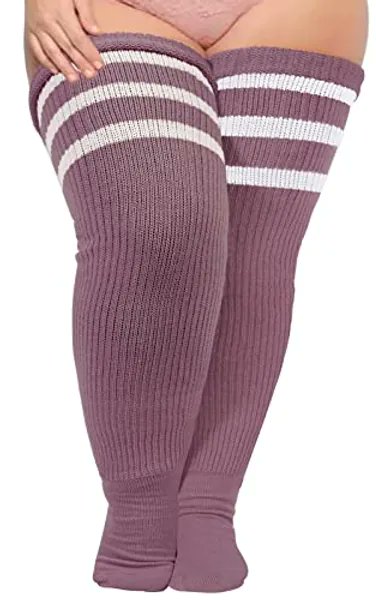 I just received Plus Size Womens Thigh High Socks for Thick Thighs- Extra Long Striped Thick Over the Knee Socks- Leg Warmer Boot Socks from bippobingo via Throne. Thank you! throne.com/lynlyn #Wishlist #Throne