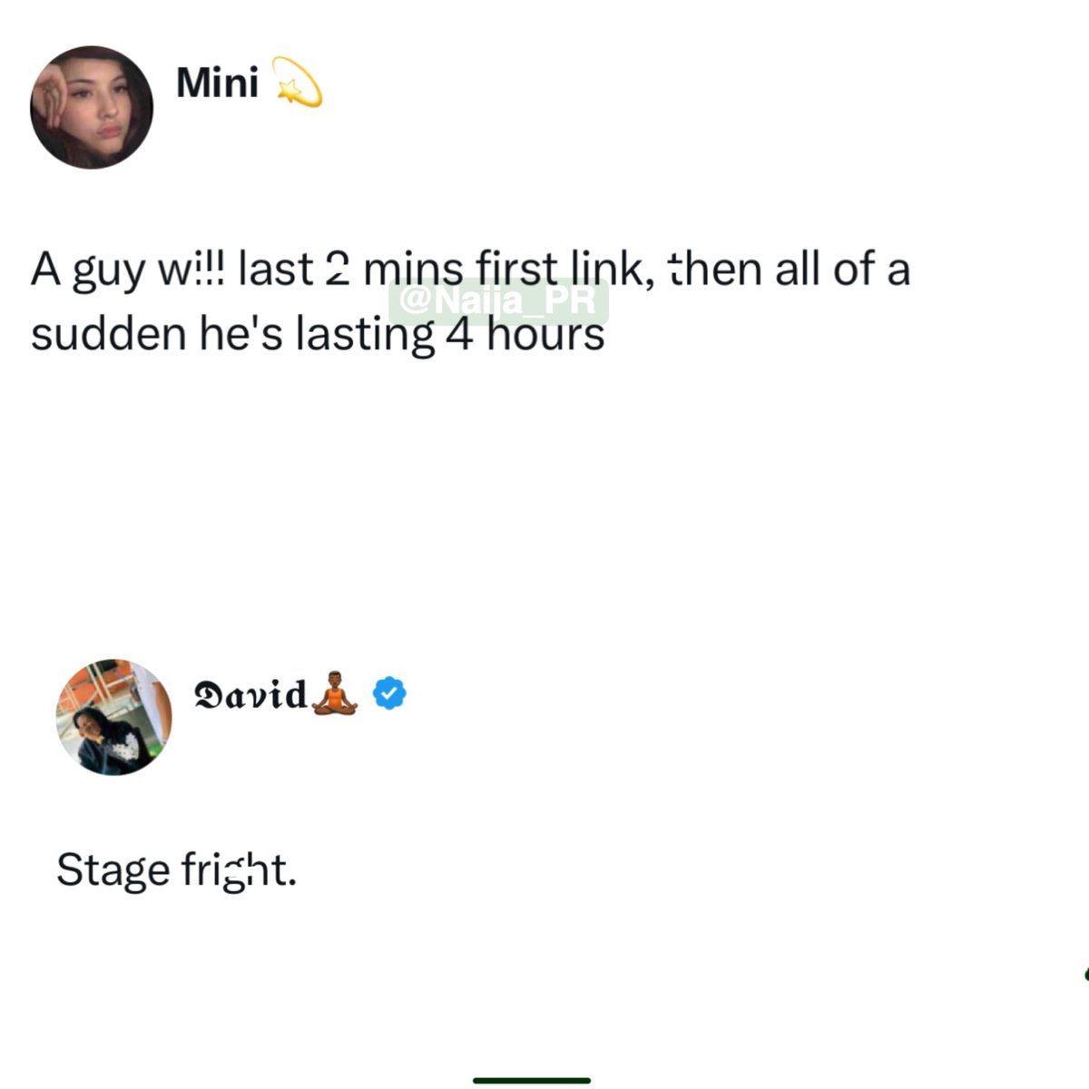 Naija_PR's tweet image. “Stage fright” is just crazy 😂😭