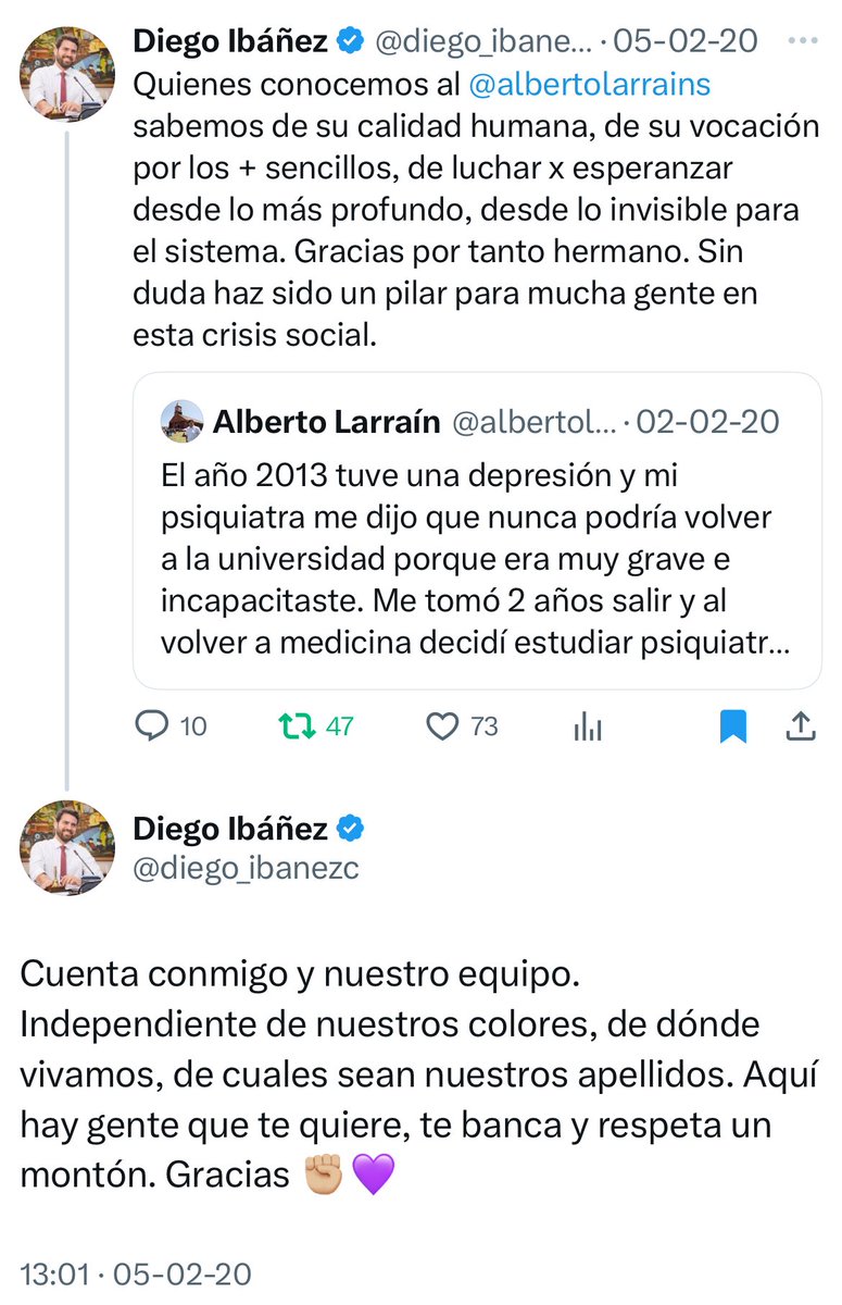 Camilo Ananía (@camilo_anania) on Twitter photo 🚨 URGENTE 🚨
En un acto de cobardía absoluta, <a href="/diego_ibanezc/">Diego Ibáñez</a> eliminó tweet donde lo trataba de hermano a <a href="/albertolarrains/">Alberto Larraín</a> y que reconocía que se conocían.
Arrancó como rata 🐀 🚨 URGENTE 🚨
En un acto de cobardía absoluta, <a href="/diego_ibanezc/">Diego Ibáñez</a> eliminó tweet donde lo trataba de hermano a <a href="/albertolarrains/">Alberto Larraín</a> y que reconocía que se conocían.
Arrancó como rata 🐀