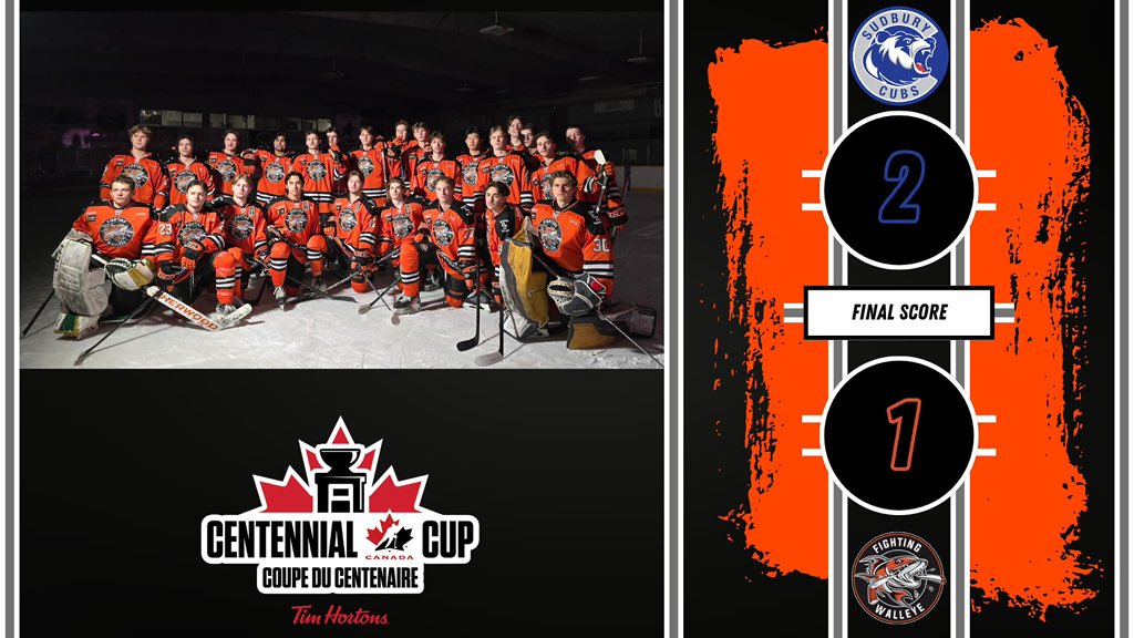 FINAL

The Walleye push hard for the equalizer in the 3rd, but our Centennial Cup and season ends. 

To say we are proud of this incredible group would be an understatement 

#FearTheFish